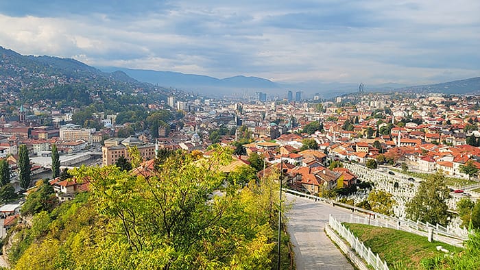 image of Sarajevo taken from the Yellow Fort.