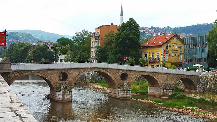  image of the Latin Bridge. Visiting this spot is one of the best things to do in Sarajevo.