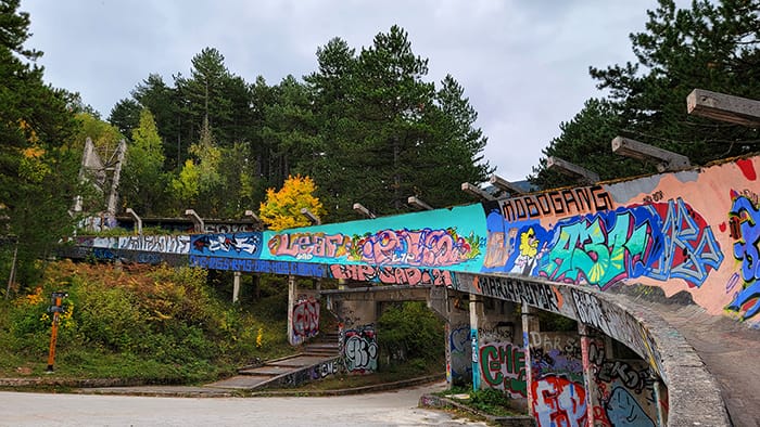 Bobsled track from the 1984 Olympics in Sarajevo