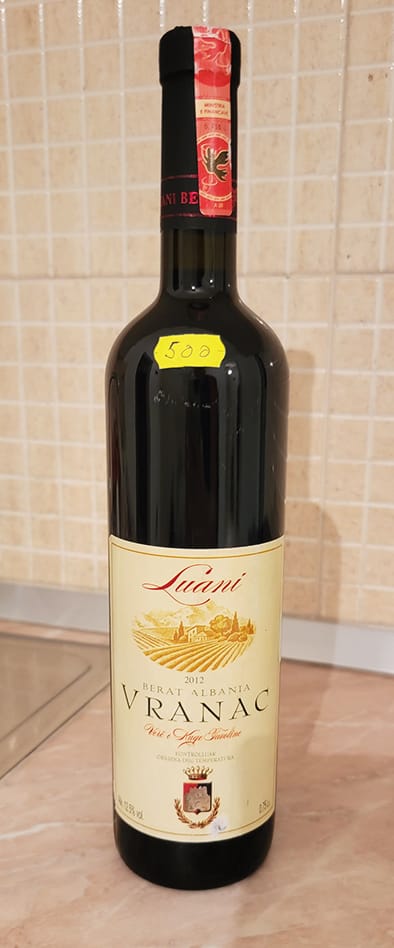 bottle of Albanian wine picture of Albanian red wine, the perfect compliment to Balkan food