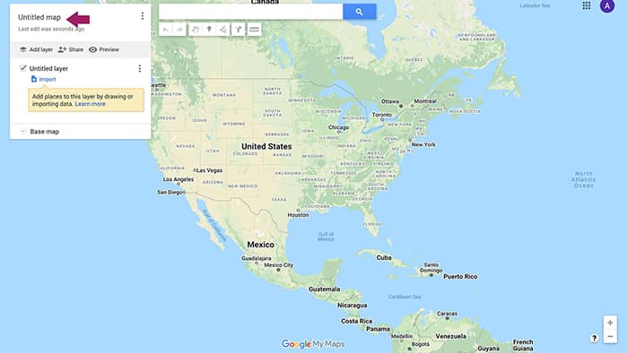 image showing where you can edit a custom map to plan a trip in Google Maps