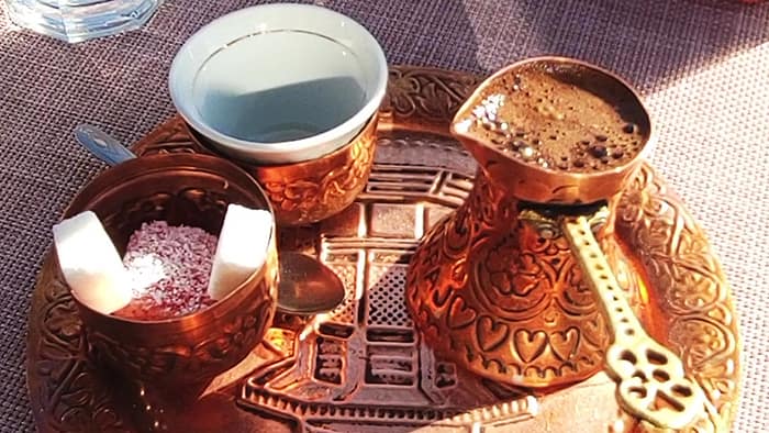 Bosnian coffee traditional serving of Bosnian coffee in Sarajevo